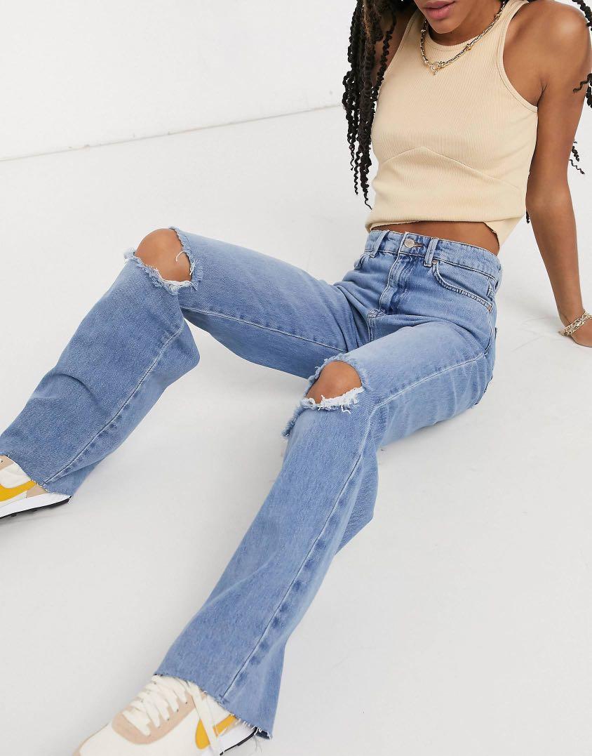 stradivarius straight leg 90s jeans w 