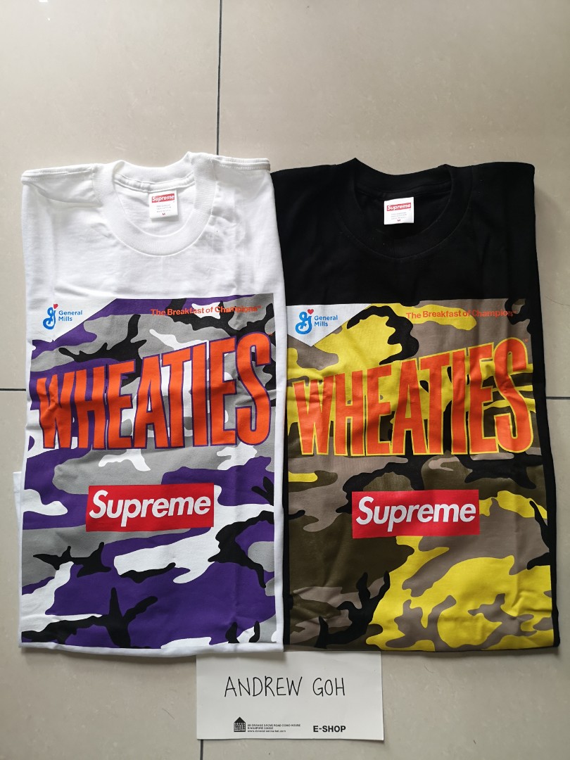 supreme wheaties tee black