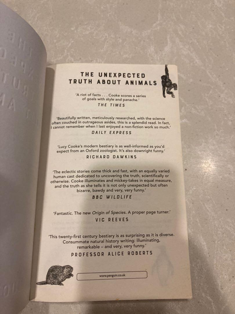 The Unexpected Truth About Animals by Lucy Cook, Hobbies & Toys, Books