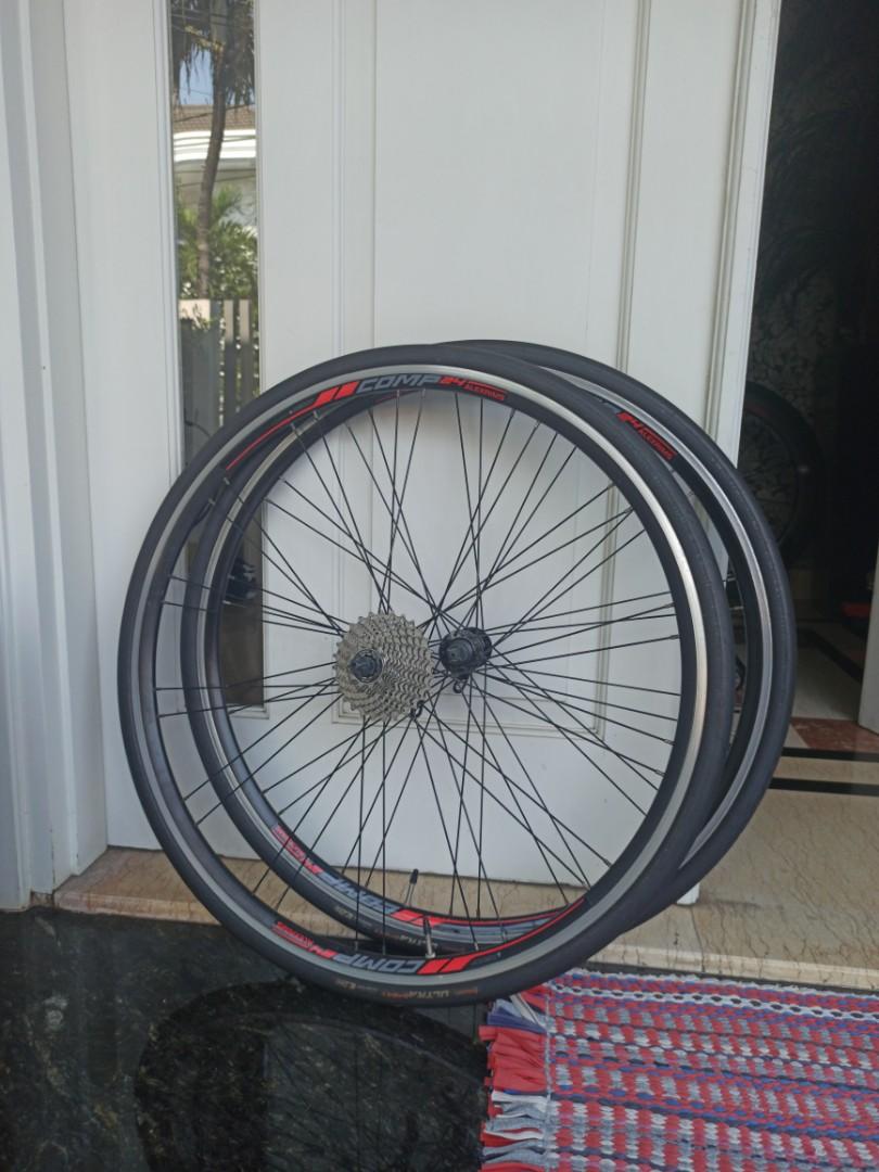 Wheelset Sepeda Road Bike A exrims 700 x 25 c Sprocket 105 Ban 