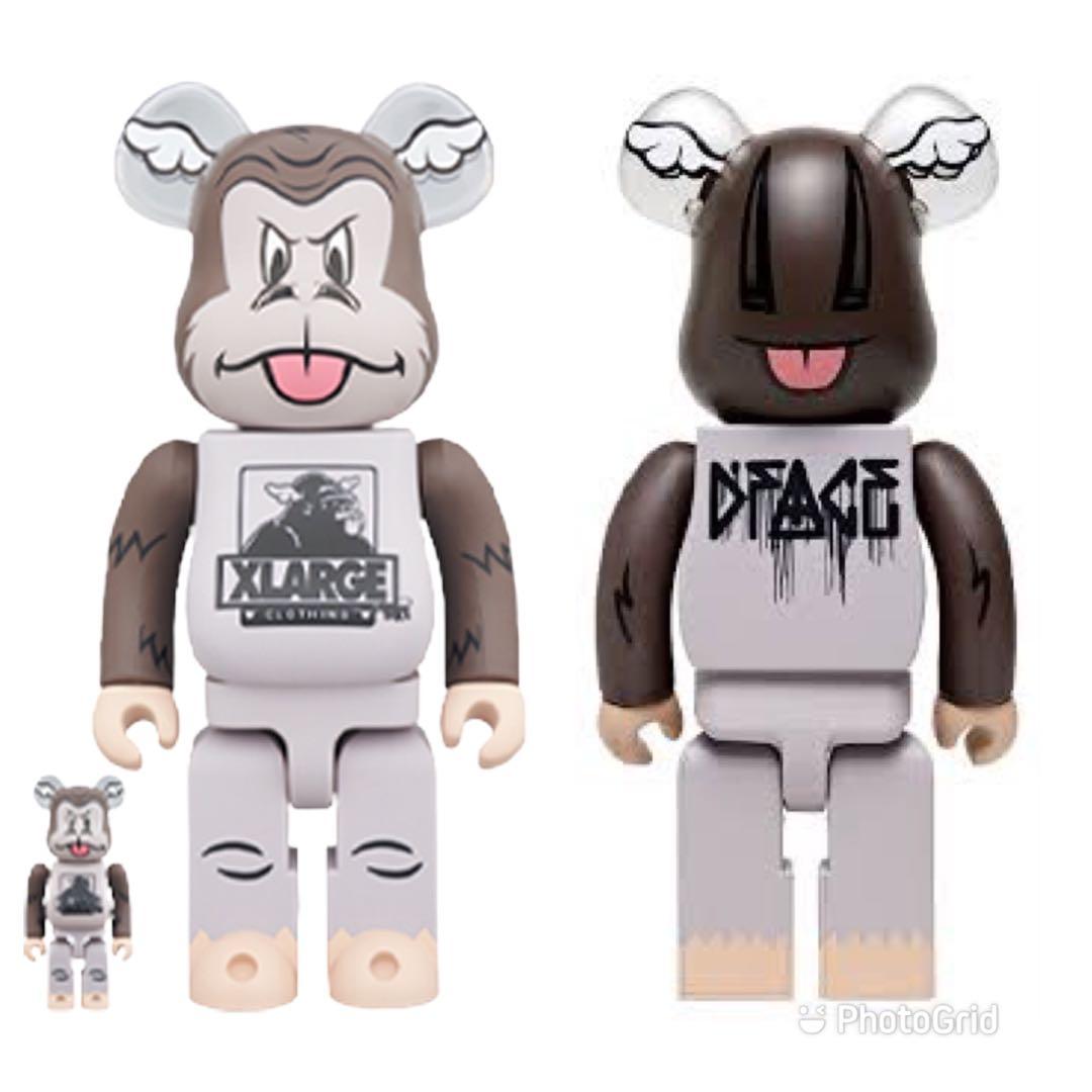 Bearbrick XLARGE x D*Face 100% & 400% Set Brown