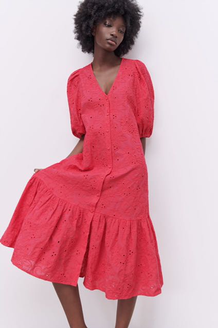 Zara hot sale cutwork dress