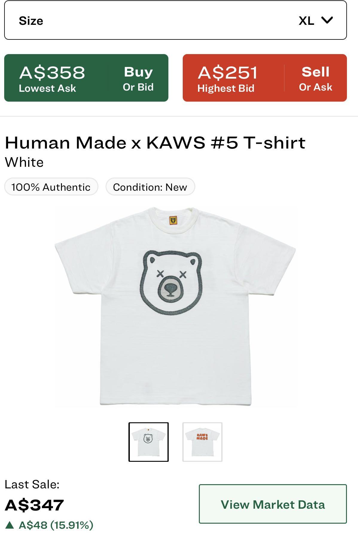 XL] Kaws Human Made Bear Tee, Men's Fashion, Tops & Sets, Tshirts