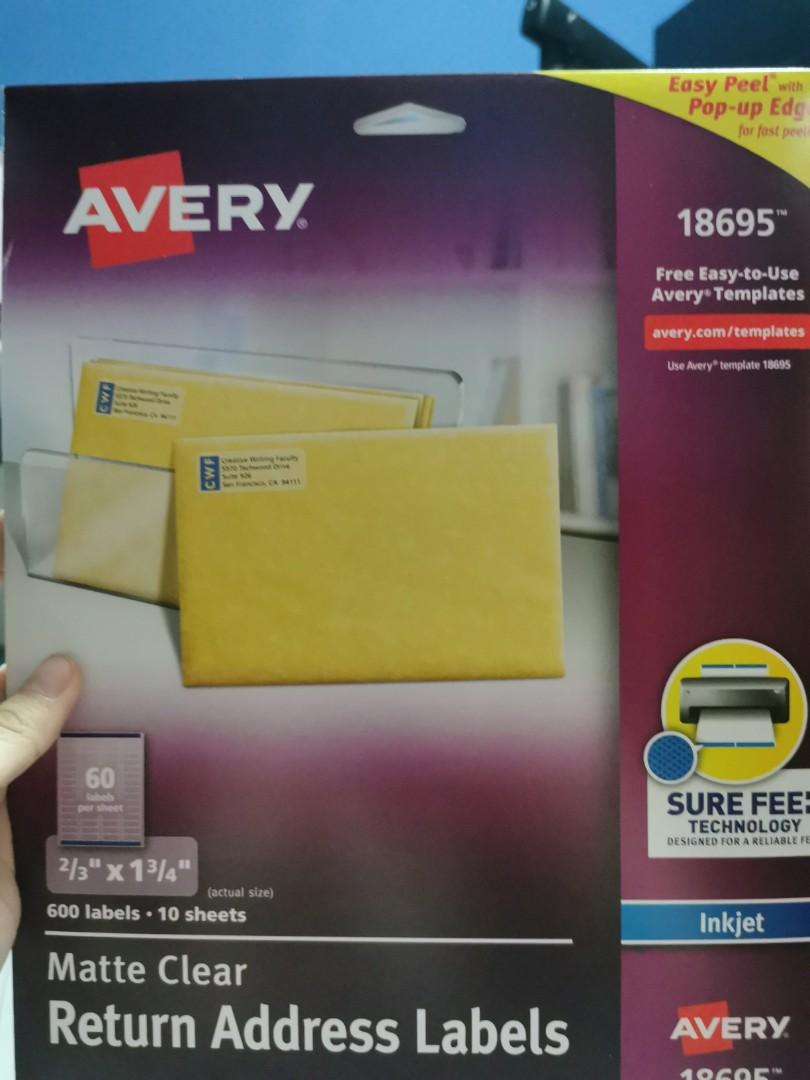Avery Matte Clear Return Address Labels, Computers & Tech ...