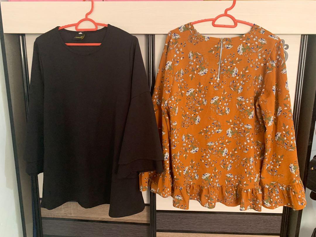 Blouse Lengan Kembang Muslimah Fashion Others On Carousell