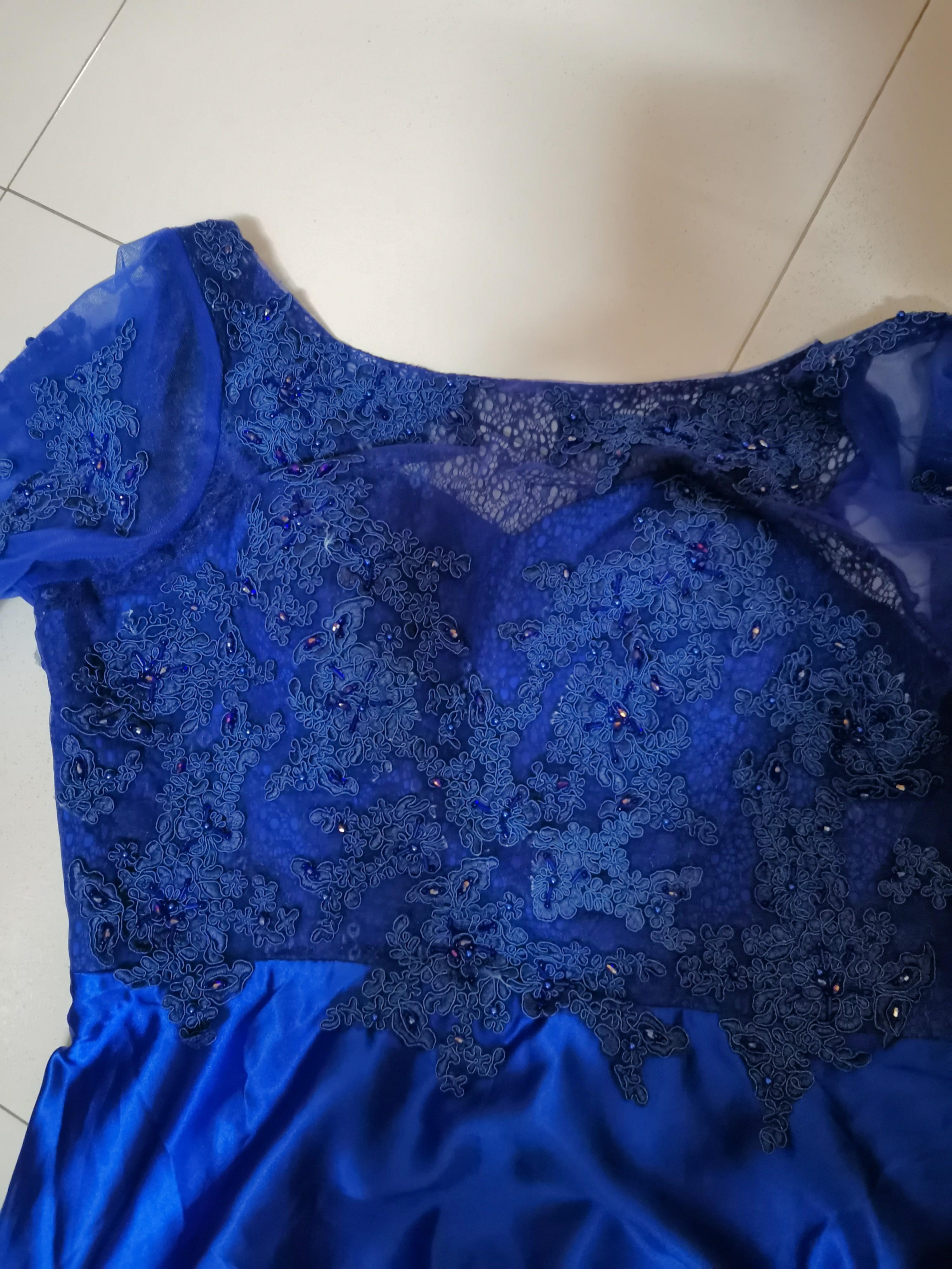 Electric blue 2025 lace dress