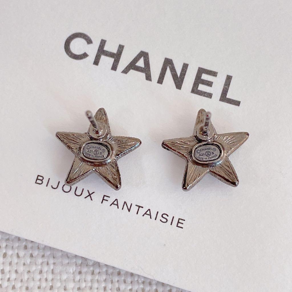 不議價！Chanel Star Earrings #58, 名牌, 飾物及配件- Carousell