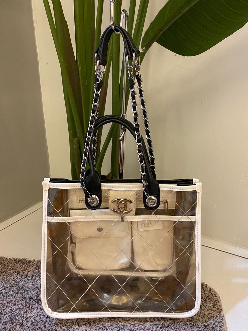 Chanel cheap transparent tote