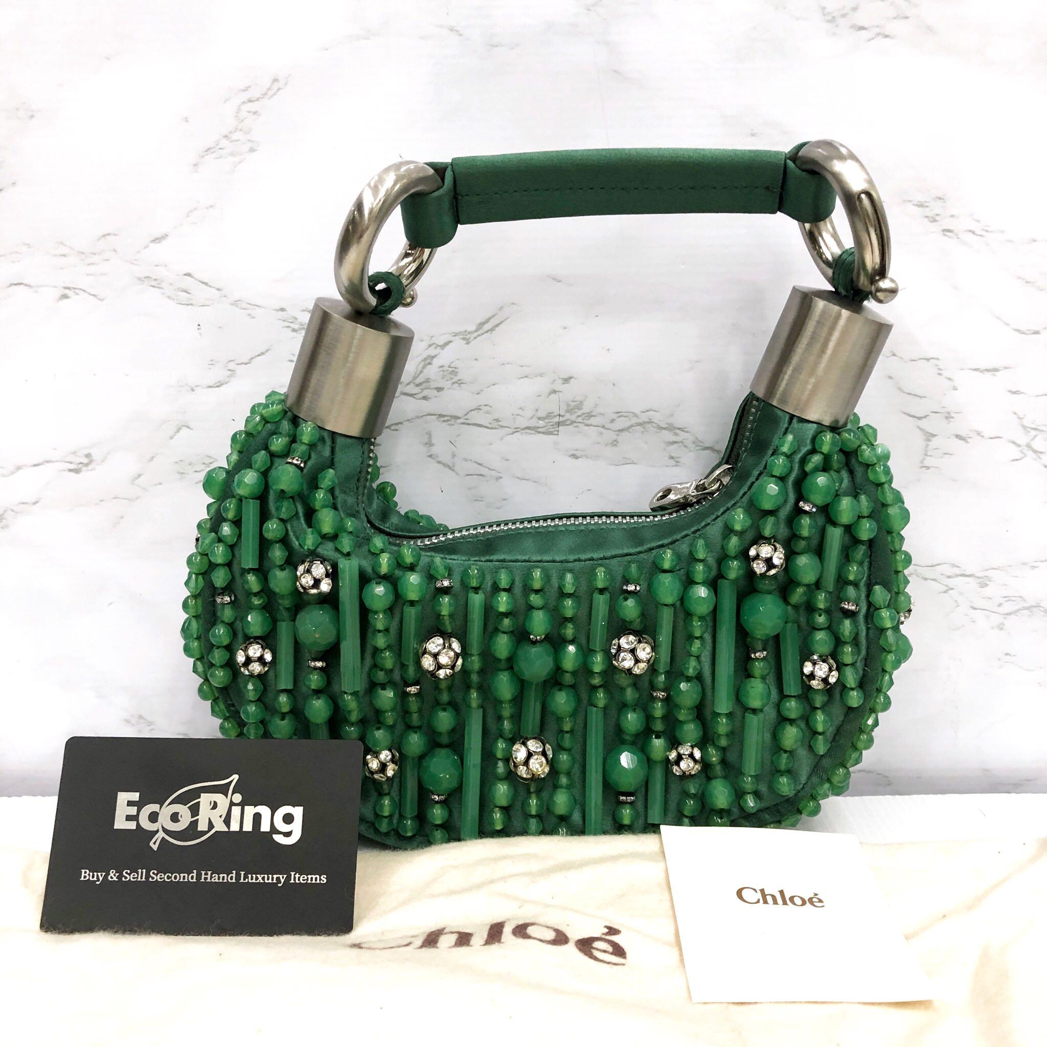 CHLOE BEADED SATIN HAND BAG 217013445