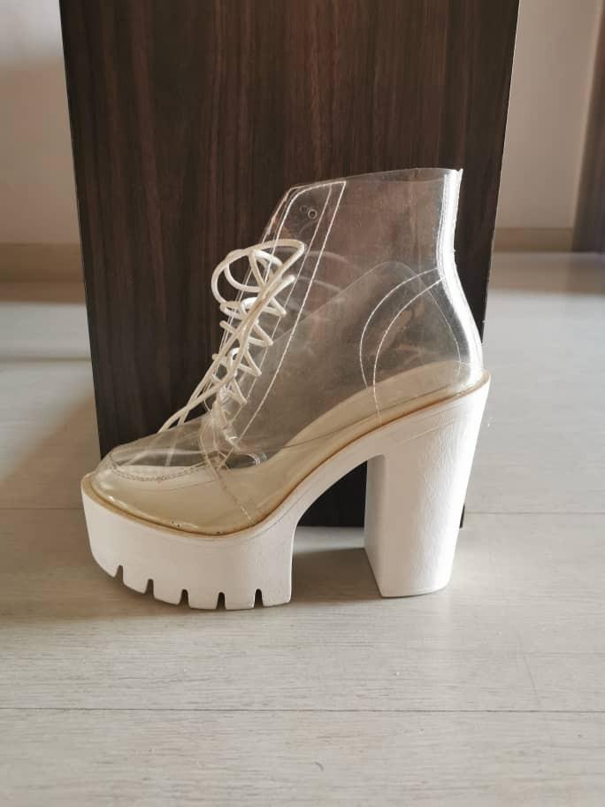 Clear top platform boots