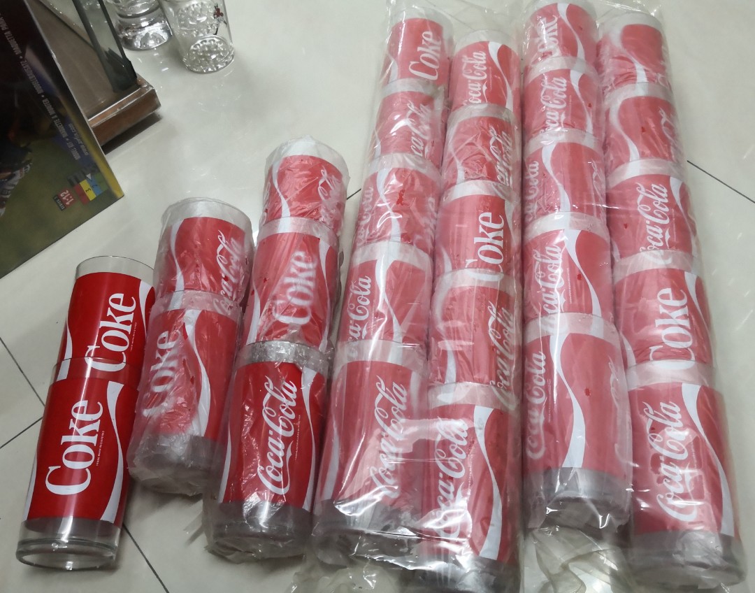 CocaCola Plastic Glasses., Furniture & Home Living, Home Decor, Vases