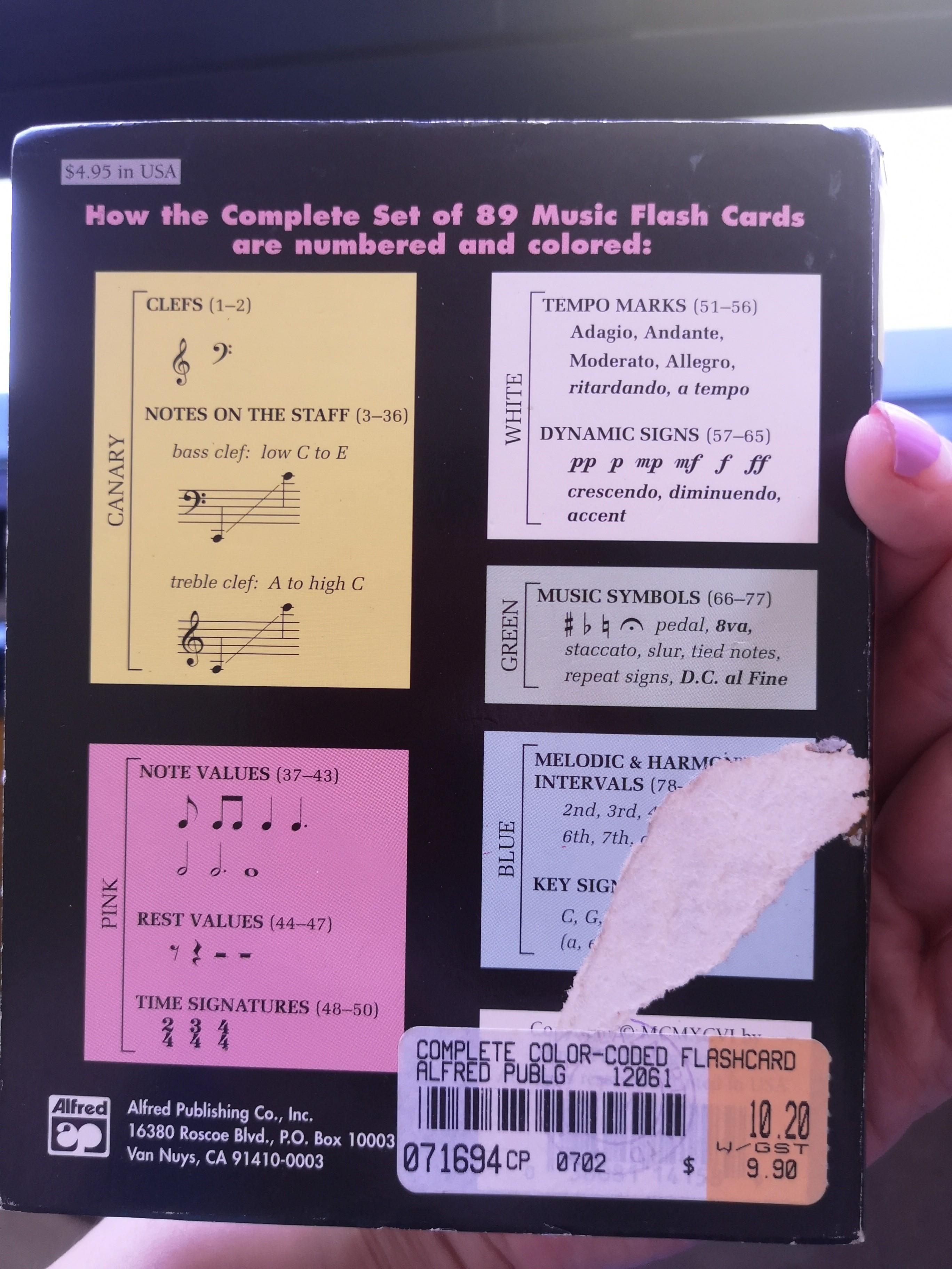 Colourcoded Music Flash Cards by Alfred, Hobbies & Toys, Books