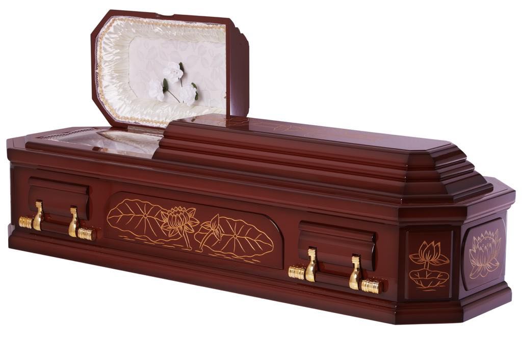 Funeral Cremation 8 sided Casket with Lotus Design, Everything Else on