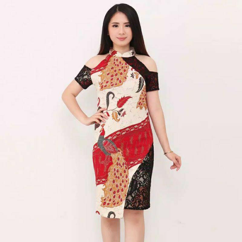 Dress batik model cheongsam
