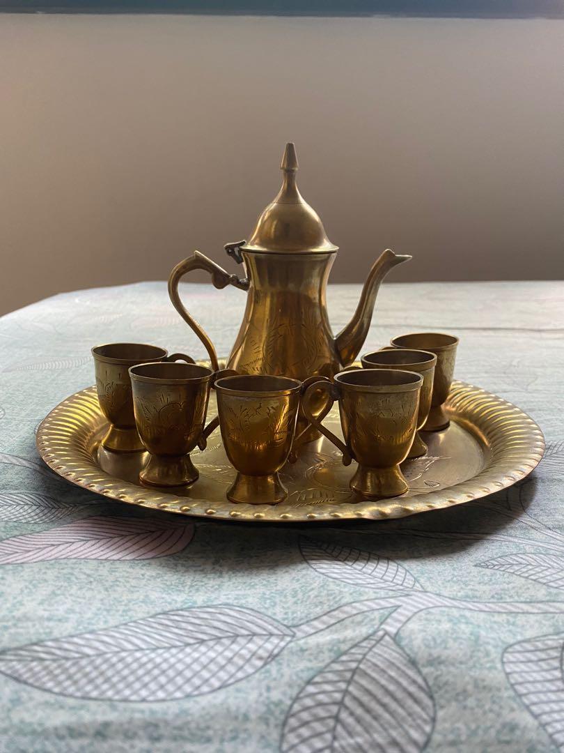 Exotic metal tea set