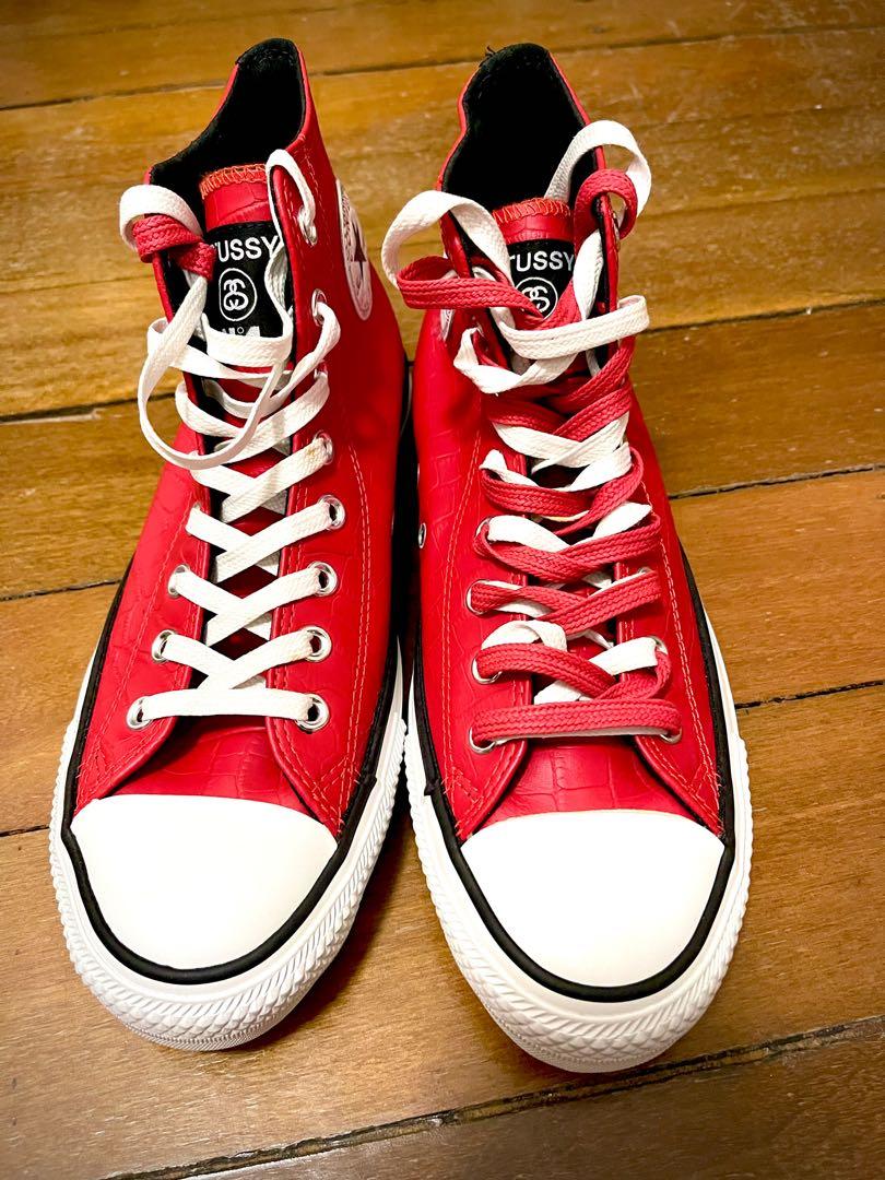Red high top converse sale sale