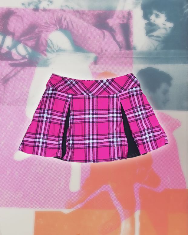 Hot Pink Plaid Mini Skirt