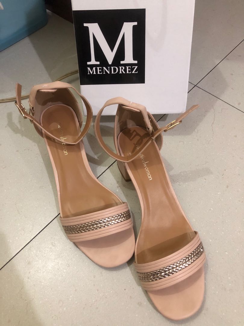 light pink block heels