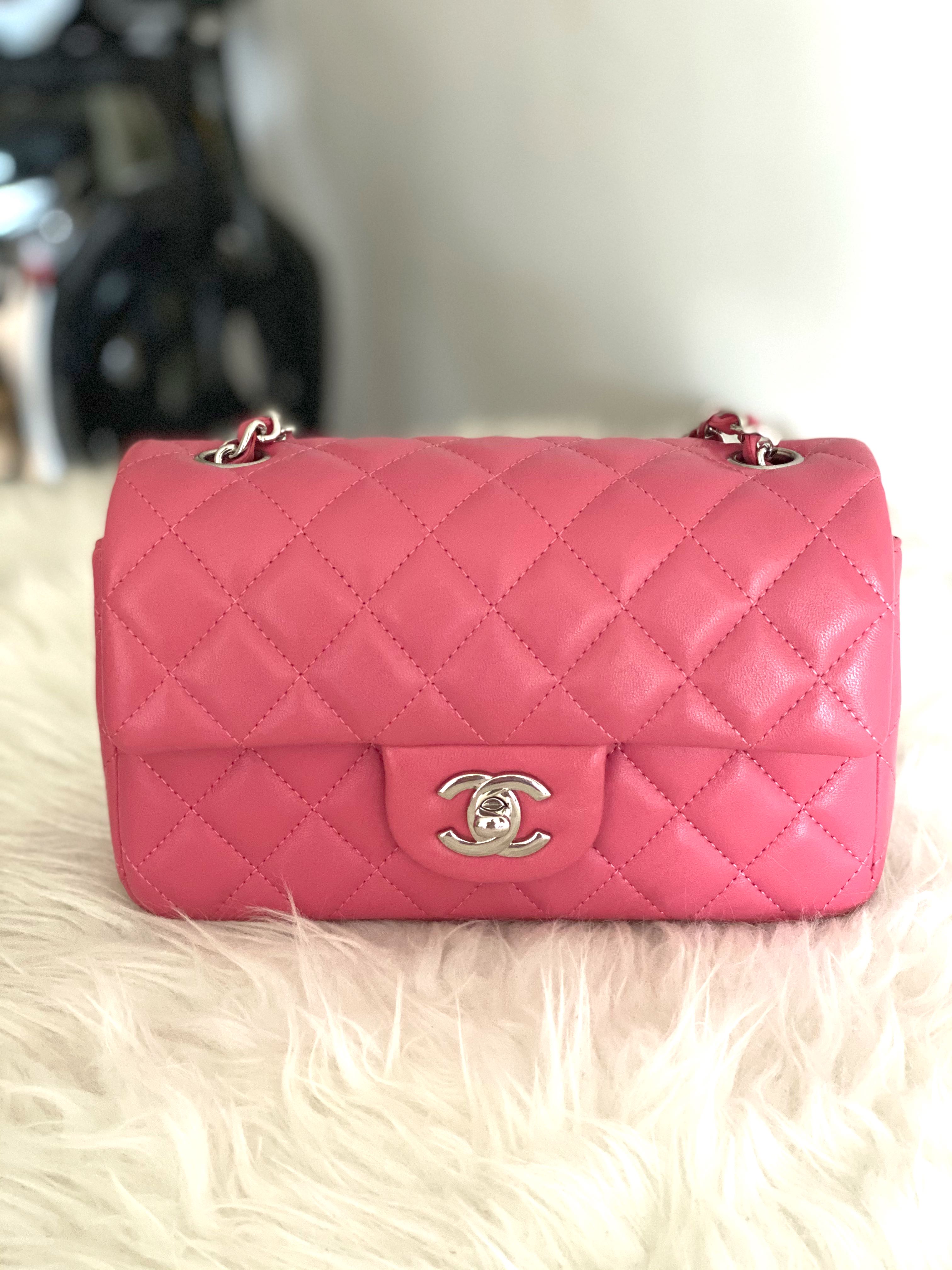 CHANEL Caviar Quilted Small Easy Flap Coral Pink 95769