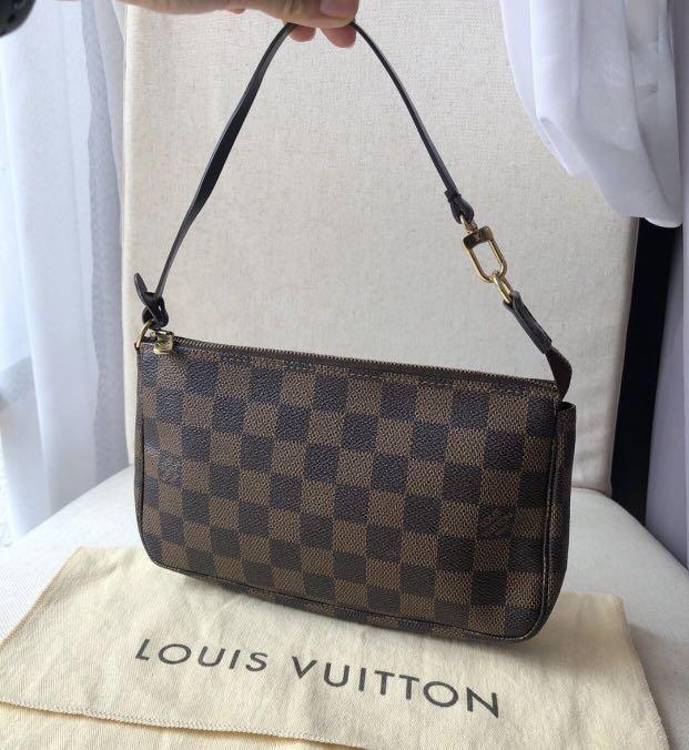 LV Pochette Damier ebene, Luxury, Bags & Wallets on Carousell