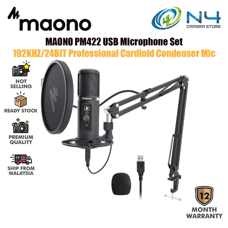 MAONO AU-PM422 USB Microphone Zero Latency Monitoring