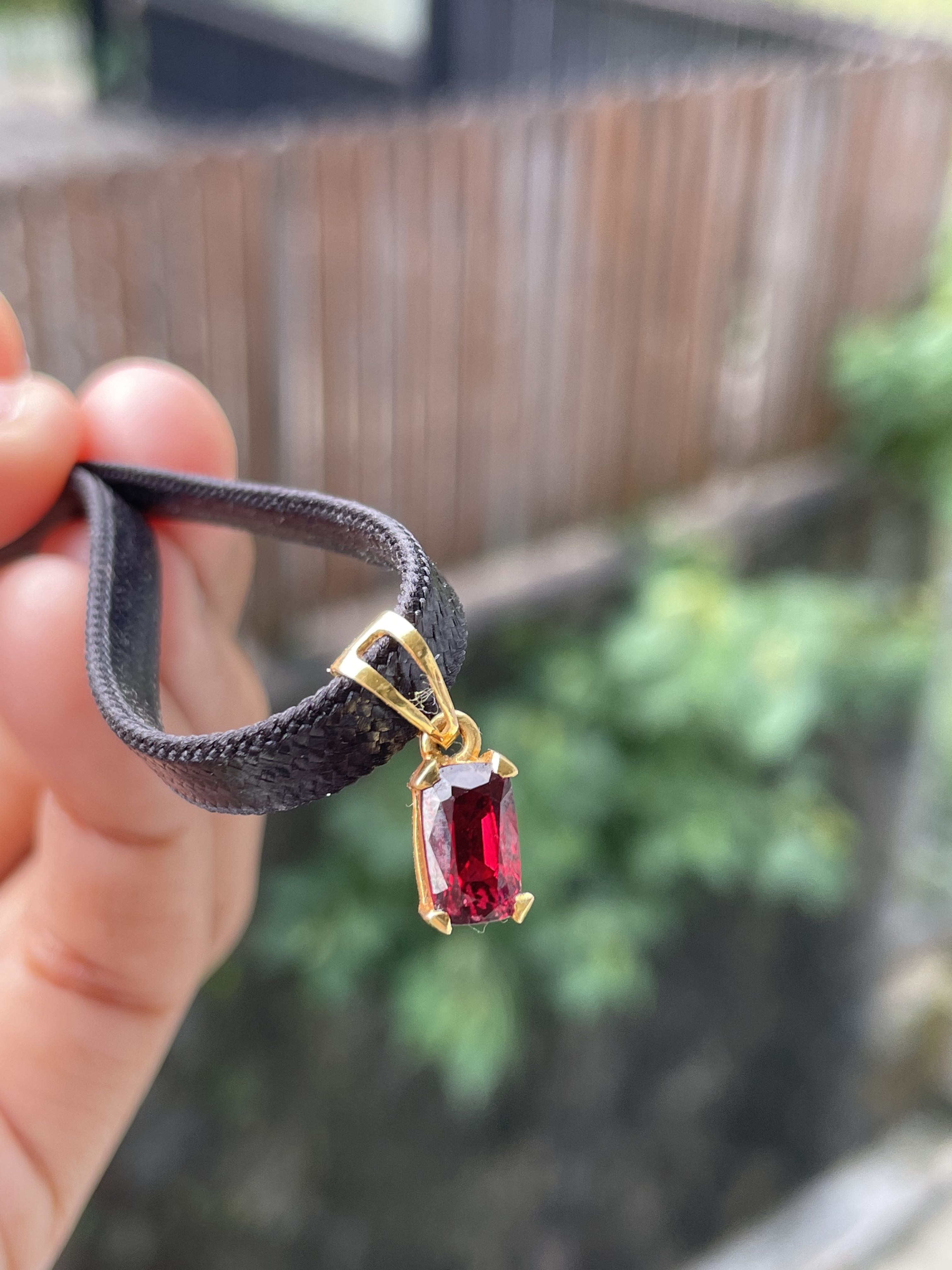 Natural Red Spinel Pendant in 18k gold Pendant Only