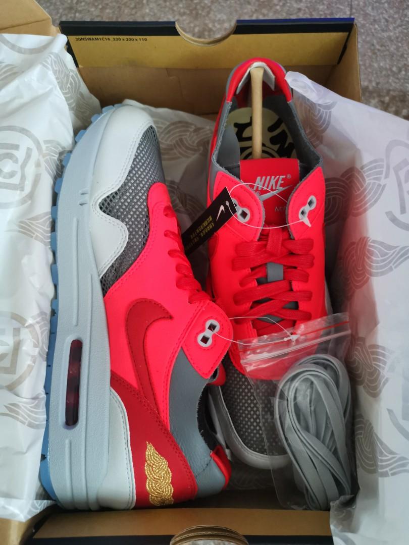 Nike clot air max 1 one solar red not travis scott fragment jordan 1, Men's  Fashion, Footwear, Sneakers on Carousell