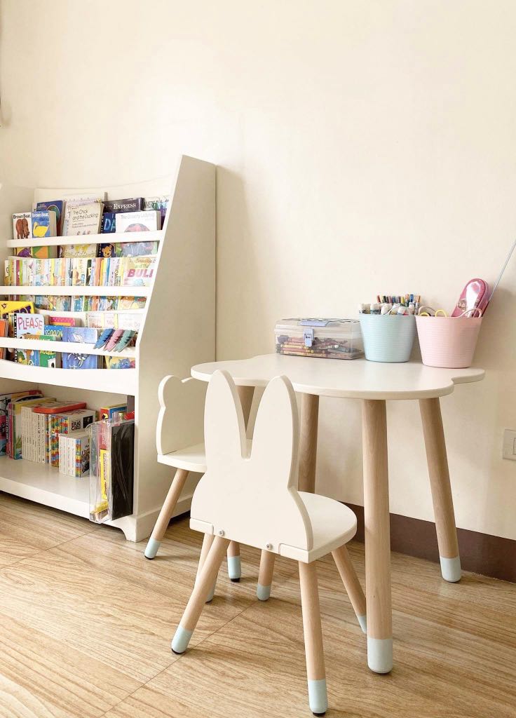 Nordic Wooden Kiddie Table & Chairs, Furniture & Home Living, Furniture