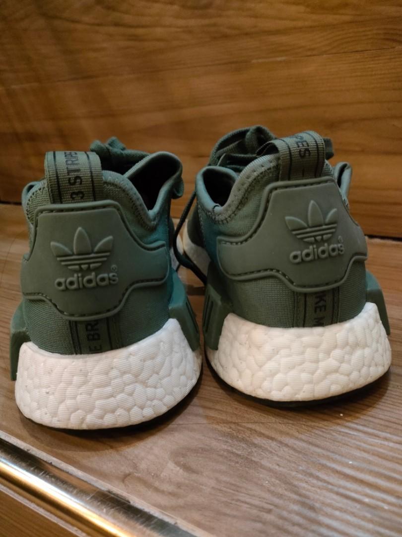 Original Adidas NMD R1 Trace Green Olive Cargo Boost Shoes Unisex