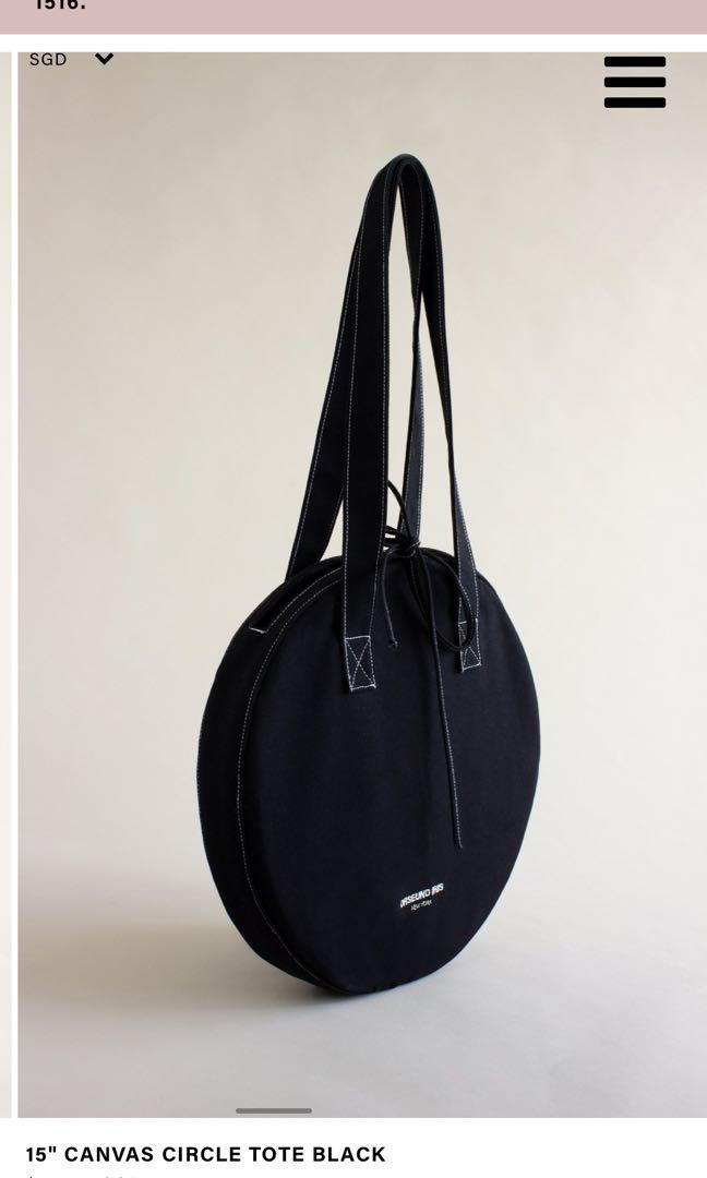 Canvas circle tote black outlet