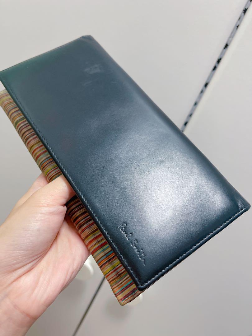 Paul smith leather long wallet in stripes 真皮條子長銀包