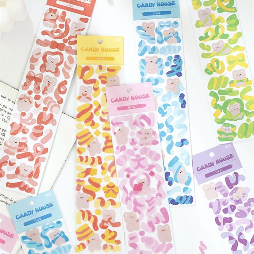 [PO] Korean Confetti Ribbon Deco Bujo Stickers !, Hobbies & Toys