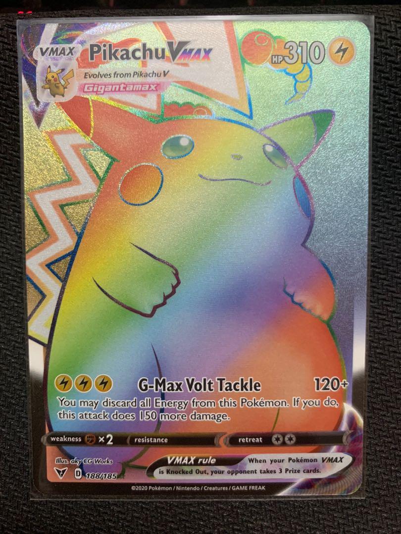 Pokemon Mystery Custom Pack 188/185 Rainbow Pikachu VMAX Read Description!