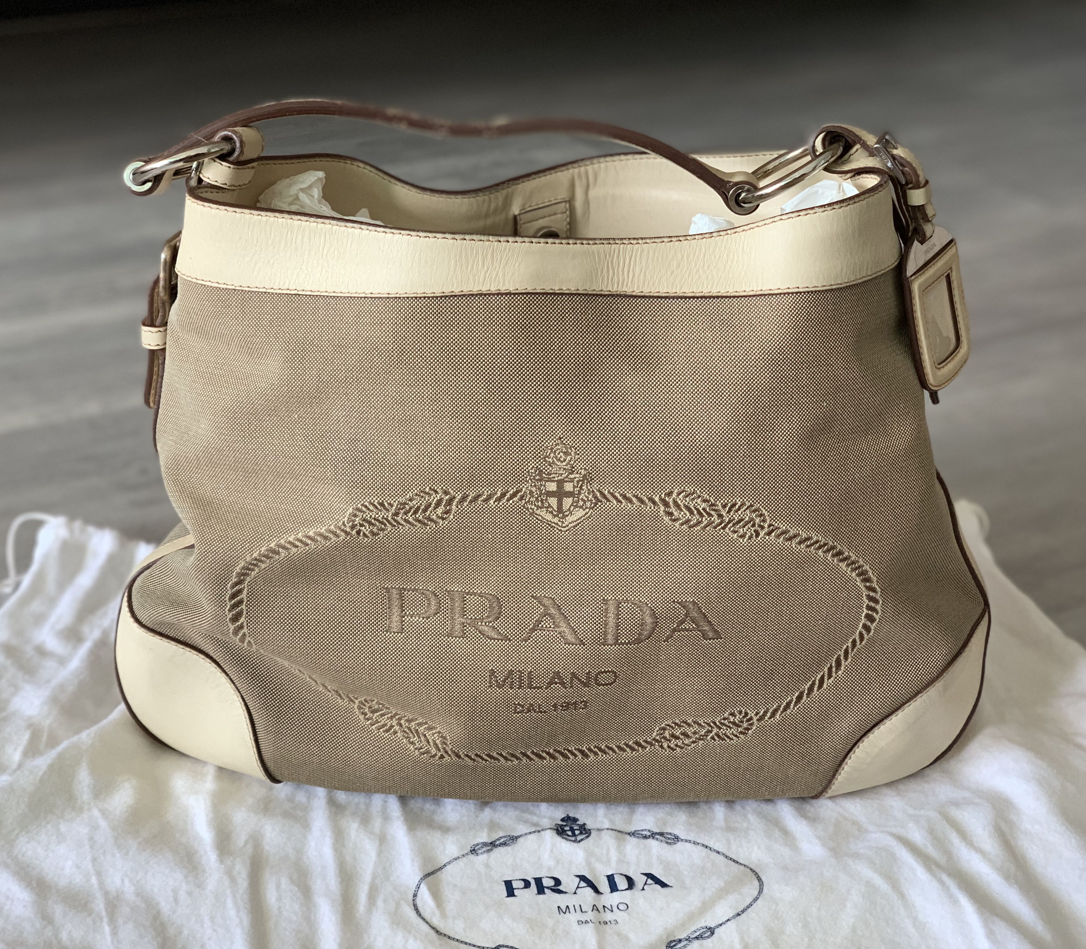 Prada logo jacquard shoulder bag new arrivals