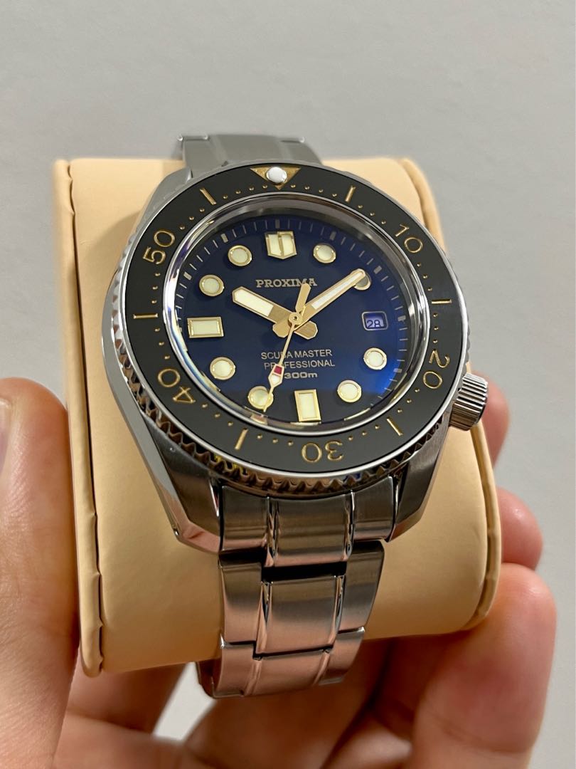 Proxima Marinemaster MM300 homage watch Seiko NH35 sapphire crystal ceramic bezel monoblock case