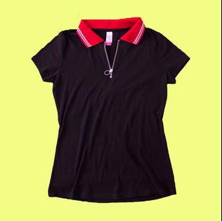 Retro Zip Up Polo Shirt