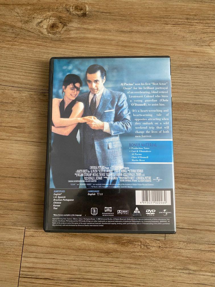 Scent of a woman dvd, 興趣及遊戲, 收藏品及紀念品, 明星周邊- Carousell