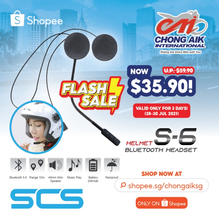 SCS Bluetooth Headset S 6 Motorcycles Motorcycle Accessories on