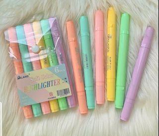 Set Of 6pcs Twin Brush Soft Color Highlighter