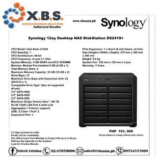 Synology 12-Bay Desktop NAS DiskStation DS2419+