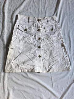 White button down A line skirt