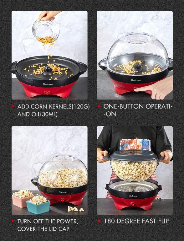 Popcorn Machine, 28-Cup 800W Fast Hot Oil Popcorn Maker with Stirring Rod 