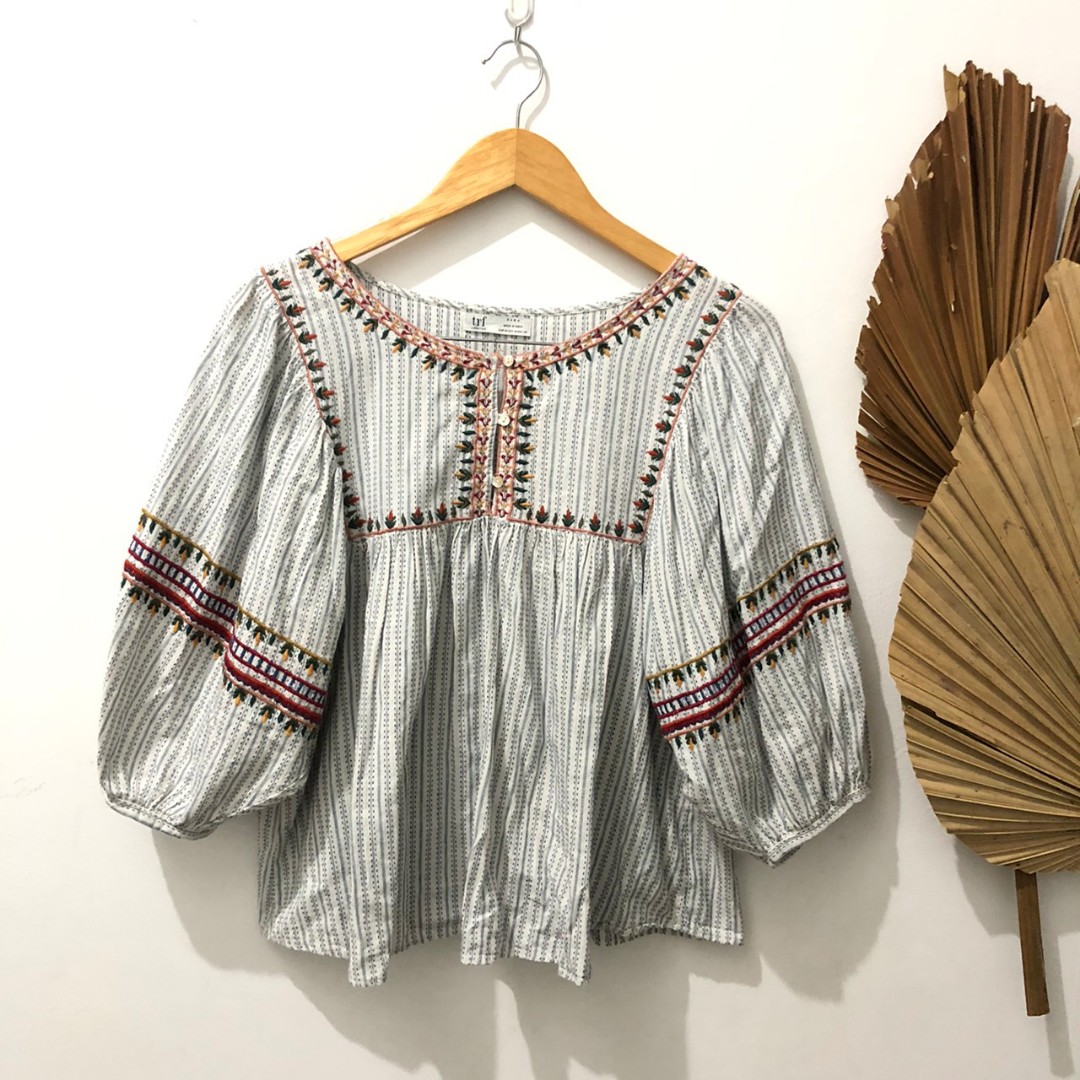zara blouse bohemian