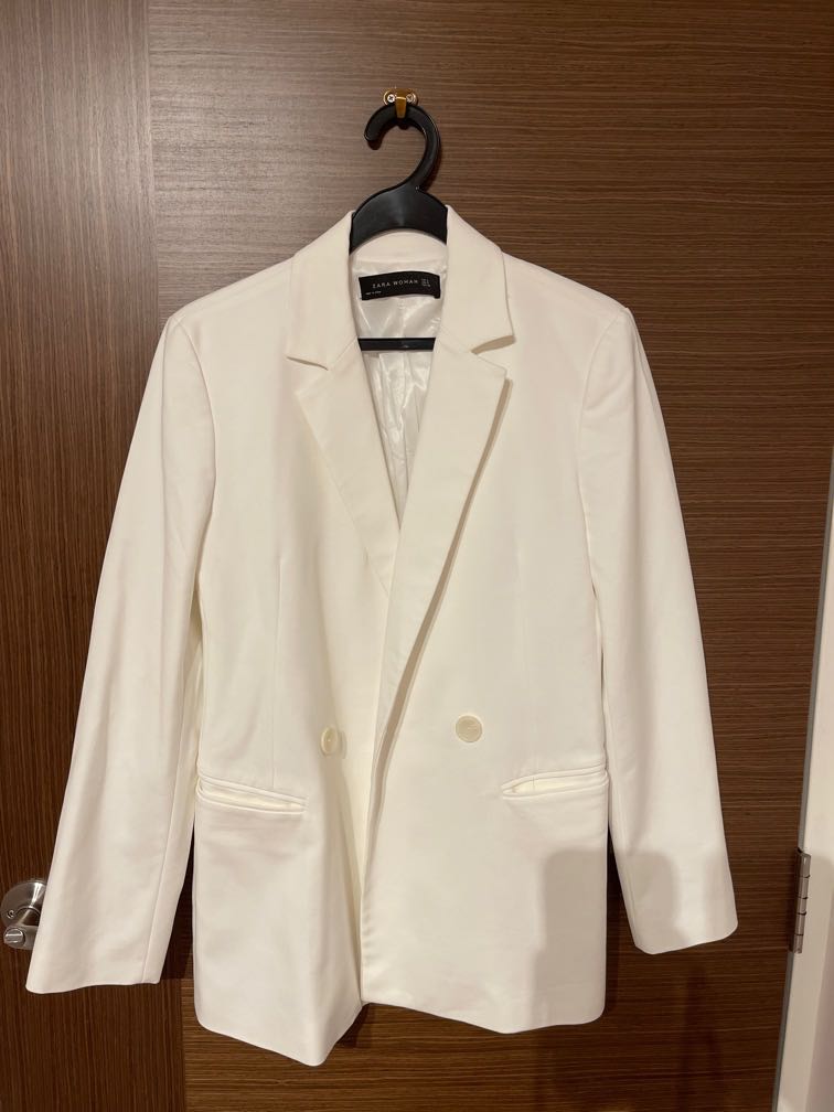 Zara white blazer, Women's Fashion, Coats, Jackets and Outerwear on