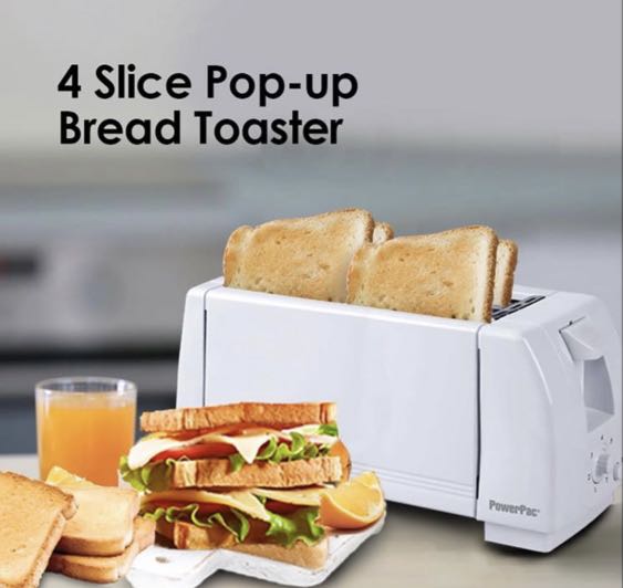 4 Slice Pop Up Bread Toaster, TV & Home Appliances, Kitchen Appliances