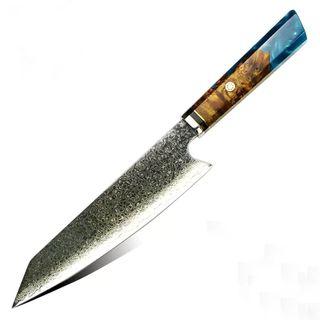 8" Damascus Kiritsuke wood handle Chef's knife