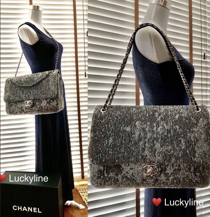 Gigi Hadid Blue Sequin Chanel Bag