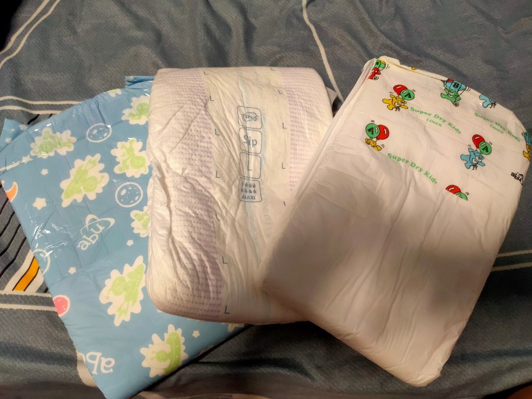 ABDL / Medical diapers ( L size ) 3pcs, Babies & Kids, Bathing
