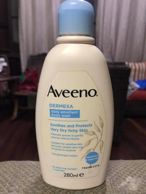 AVEENO Dermexa Body Wash 280ml (Category: Bath) located in Quezon City. Submitted by abubotmanila (Listing ID 1103863193, Image 3). Description: SRP- 900 Gently cleanses without drying and leaving skin feeling soothed with moisture Formulated with Prebiotic Colloidal Oatmeal and Ceramides that help restore and strengthen the skin barrier. No added parabens. Place of Origin Greece Directions Use daily. For best results, apply Aveeno Dermexa Daily 