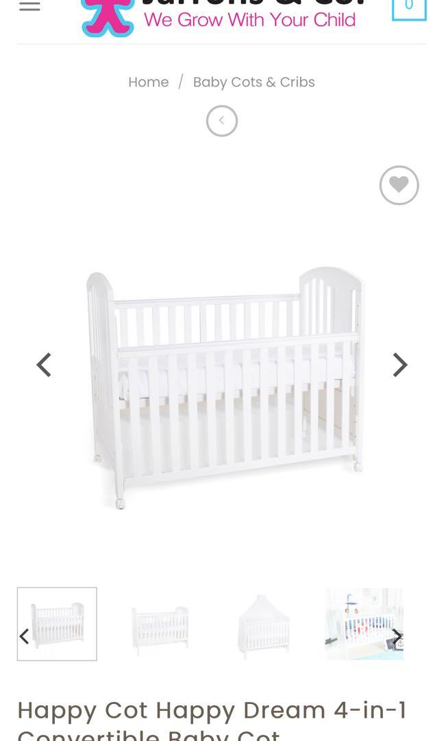 Happy Cot Happy Dream 4 in 1 convertible Baby Cot, Babies & Kids, Baby